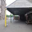 Historic building survey, General view of the E end of the canopy building, Leith Academy Primary School, Edinburgh