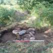 Archaeological evaluation, Structure 2- Slot through W wall, Aberchalder Burn and Allt A'Choire