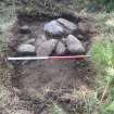 Archaeological evaluation, Structure 2- Slot through W wall, Aberchalder Burn and Allt A'Choire