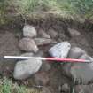 Archaeological evaluation, Structure 2- Slot through W wall- detail, Aberchalder Burn and Allt A'Choire