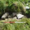 Archaeological evaluation, Structure 4- Slot through N wall, Aberchalder Burn and Allt A'Choire