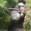 Archaeological evaluation, Structure 4- Slot through N wall, Aberchalder Burn and Allt A'Choire