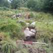 Archaeological evaluation, Slot through Structure 4, Aberchalder Burn and Allt A'Choire