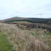 Cultural heritage assessment, Site 6, General view taking in farmstead, surrounding forestry and Ardrosan Wind Farm, Blackshaw Community Windfarm