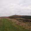 Cultural heritage assessment, General view of site 6 (farmstead) with North Hill Met mast beyond, Blackshaw Community Windfarm