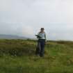 Field survey of planting areas and receptors, SM2186, Finnarts Hill enclosure, causeway entrance, looking S, from N, Glen App Wind Farm, South of Ballantrae, South Ayrsh