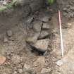 Archaeological evaluation, Trench 4 showing possibly damaged box drain, Merchiston Castle School, 294 Colinton Road, Edinburgh