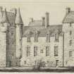 Drawing of Kellie Castle signed W Lyon.