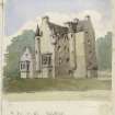 Perspective view of Erchloss Castle inscribed as 'Erchloss Castle, Strathglass'.