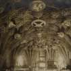 Photograph of the carved ceiling bosses in the Thistle Chapel at St. Giles Cathedral.