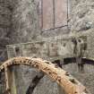 Detail of meal mill waterwheel - surviving paddle remains ('start and awe' type wheel)