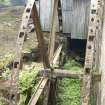 Detail of barley mill waterwheel ('start and awe' type wheel) from north