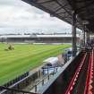 General view from the main stand of the east covered terracing taken from the south west. 