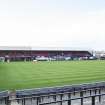 General view of the football pitch to the main stand taken from the north east.