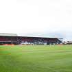 General view of the football pitch to the main stand taken from the north east.