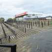 General view of north terracing taken from the east.