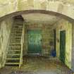 View from the north showing alcove area in the north-facing façade of Stables, Brechin Castle.