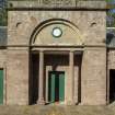 General view from the south showing pavilion tower at Stables, Brechin Castle.