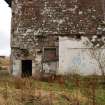 Historic building survey, W-facing elevation, ground floor main doorway, Pathbrae Maltings Building, Kirkliston