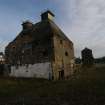 Historic building survey, W- and S facing elevations from a distance, Pathbrae Maltings Building, Kirkliston