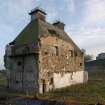 Historic building survey, N and W-facing elevations with the former distillery building in the distance, Pathbrae Maltings Building, Kirkliston