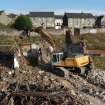 Demolition watching brief, Demolition of the N end of the building taken from the aerial platform, Pathbrae Maltings Building, Kirkliston