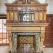 Interior.  Ground floor.  Hallway.  Detail of fireplace.