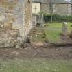 Watching brief, Pre-excavation view of footpath W of Carriage House, Pencaitland Parish Church, Pencaitland