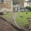 Watching brief, Trench 7 footpath pre-excavation with W gable end of, Pencaitland Parish Church, Pencaitland