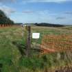 Demarcation, Site 31, showing netlon fencing and signage in place, Phase 2 and 3, Penmanshiel Wind Farm, Scottish Borders, Scottish Borders