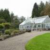 General view from south-east showing Glasshouses, Brechin Castle. 