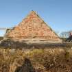 Standing building survey, Consecutive overlapping shots of the S enclosure wall and gable, Polwarth Crofts, Scottish Borders