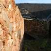 Standing building survey, Central spine wall between the cattle courts, Polwarth Crofts, Scottish Borders