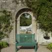 View from south showing arched entrance to Walled Garden, Brechin Castle.