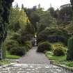 View from north looking towards pond in Walled Garden, Brechin Castle. 