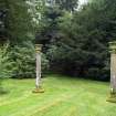 View of pillars in Walled Garden, Brechin Castle.