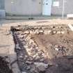 Archaeological excavation, General views of clay bonded walls 112 and 117 , Queen Street, Jedburgh