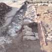 Archaeological excavation, Wall 112, Queen Street, Jedburgh