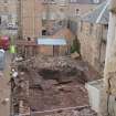 Archaeological excavation, General view of site from queen Mary's House, Queen Street, Jedburgh