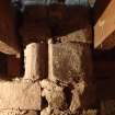 Watching brief, re-used roll molded masonry in walls, 85-87 South Bridge, Edinburgh