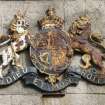 Detail of the Scottish Royal coat of arms on Kerse Road elevation. 