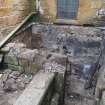 Watching brief, Working shot of the demolition of the boiler house, 401-2 Strathbrock Parish Church, Uphall