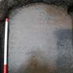 Watching brief, Gravestone (003) in situ as a step, 401-2 Strathbrock Parish Church, Uphall