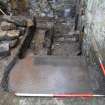 Watching brief, Gravestone (003) in situ as a step, 401-2 Strathbrock Parish Church, Uphall