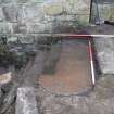 Watching brief, Gravestone (003) in situ as a step, 401-2 Strathbrock Parish Church, Uphall