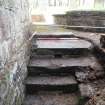 Watching brief, Gravestone (003) in situ as a step, 401-2 Strathbrock Parish Church, Uphall