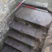 Watching brief, Gravestone (003) in situ as a step, 401-2 Strathbrock Parish Church, Uphall