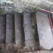 Watching brief, Gravestone (003) in situ as a step, 401-2 Strathbrock Parish Church, Uphall