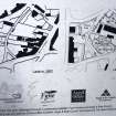 Detail of plans/maps on information board about 'Rothesay Lade Park' in Mill Street, Rothesay, Bute.