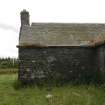 Standing building survey, Cottage, NW-facing (rear) wall, Stroupster Farm, Caithness